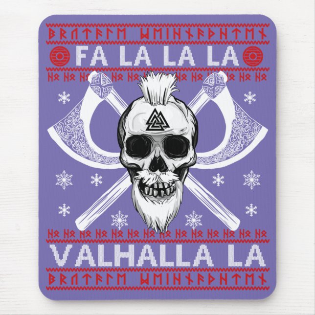 Ugly Christmas Design Fa-La-Valhalla Mousepad (Vorne)