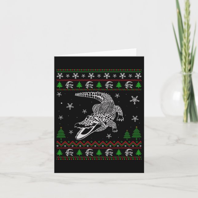 Ugly Christmas für Alligator Liebhaber Spaß Karte (Vorderseite)