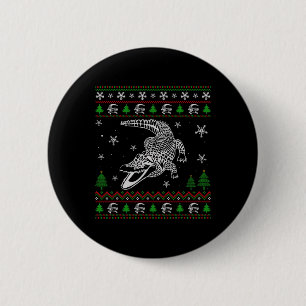 Ugly Christmas für Alligator Liebhaber Spaß Ugly Button