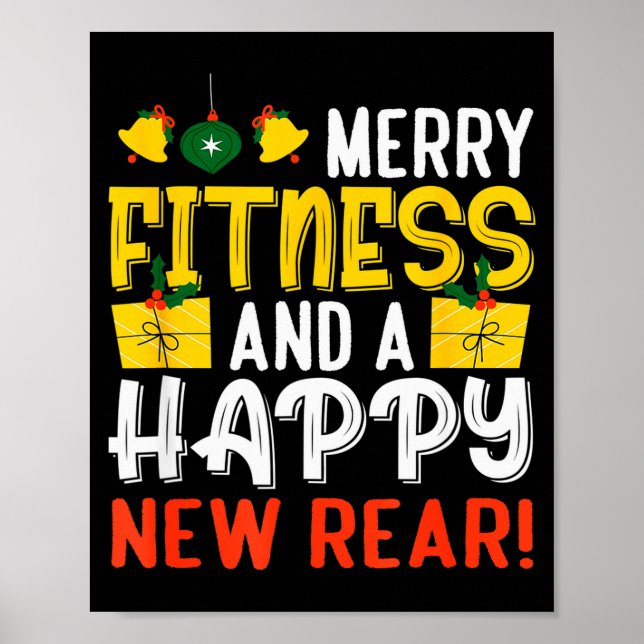 Ugly Christmas Gym Santa Werlifting  Poster (Vorne)