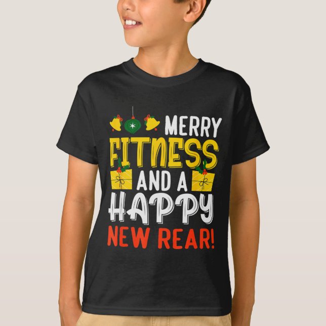 Ugly Christmas Gym Santa Werlifting  T-Shirt (Vorderseite)