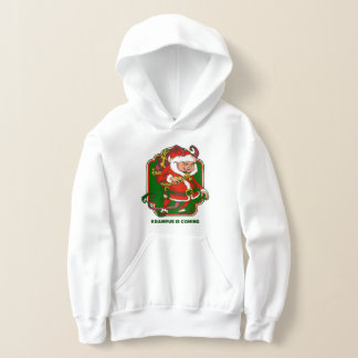 ugly christmas krampus is coming funny hoodie