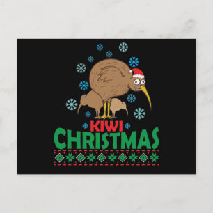 Ugly Christmas mit Kiwi Vogel aus Neuseeland Postkarte