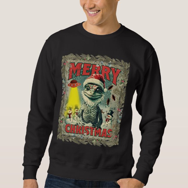 Ugly Christmas shirt Santa lizard aliens cockroach (Vorderseite)