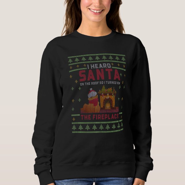 Ugly Christmas Sweater Annoyed Cats Hates Santa  1 Sweatshirt (Vorderseite)