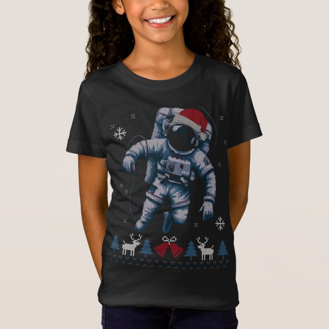 Ugly Christmas Sweater Astronomie Weltraumwissensc T-Shirt (Vorderseite)
