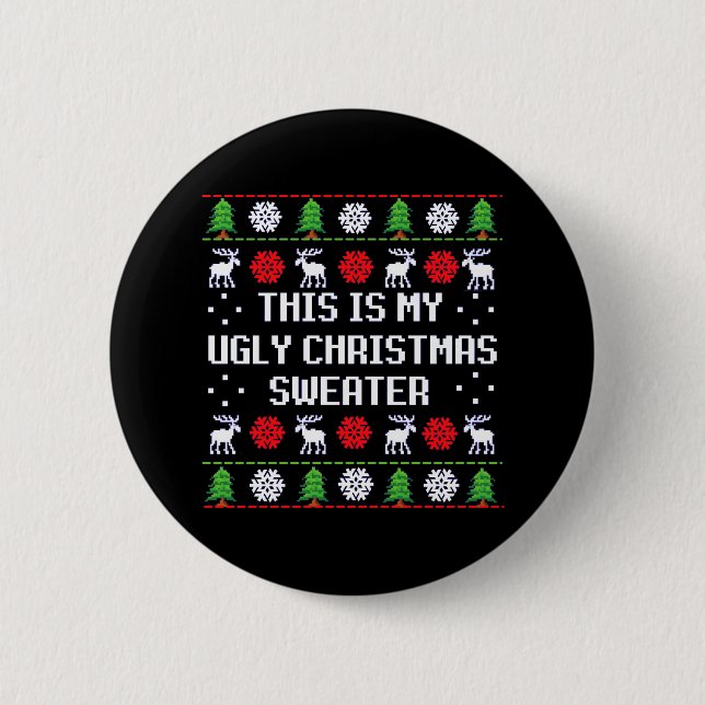 Ugly Christmas Sweater Button (Vorderseite)