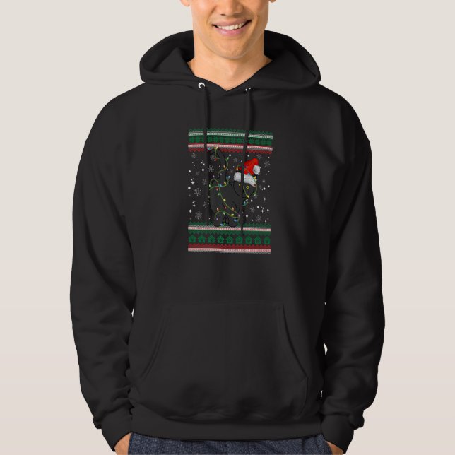 Ugly Christmas Sweater Cat Santa Hoodie (Vorderseite)