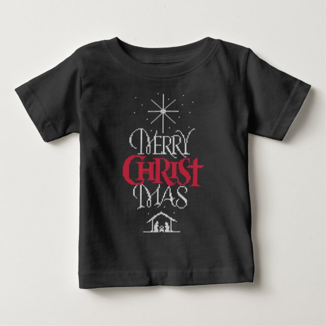 Ugly Christmas Sweater Christlich Religious Baby Baby T-shirt (Vorderseite)