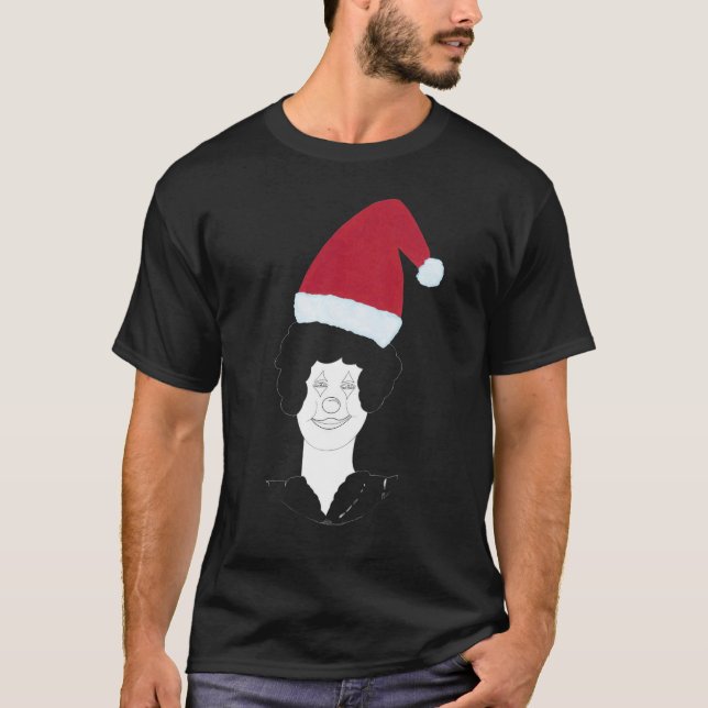 Ugly Christmas Sweater Clown Head Weihnachtsmannmü T-Shirt (Vorderseite)