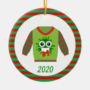Ugly Christmas Sweater Covid Coronavirus 2020 Keramik Ornament