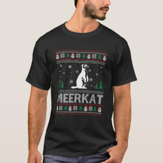 Ugly Christmas Sweater Design Funny Meerkat Ugly X T-Shirt