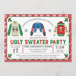 Ugly Christmas Sweater Einladungen Party laden