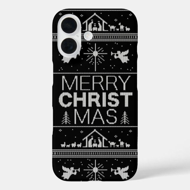 Ugly Christmas Sweater Elegante Schwarz - Christli Case-Mate iPhone Hülle (Rückseite)