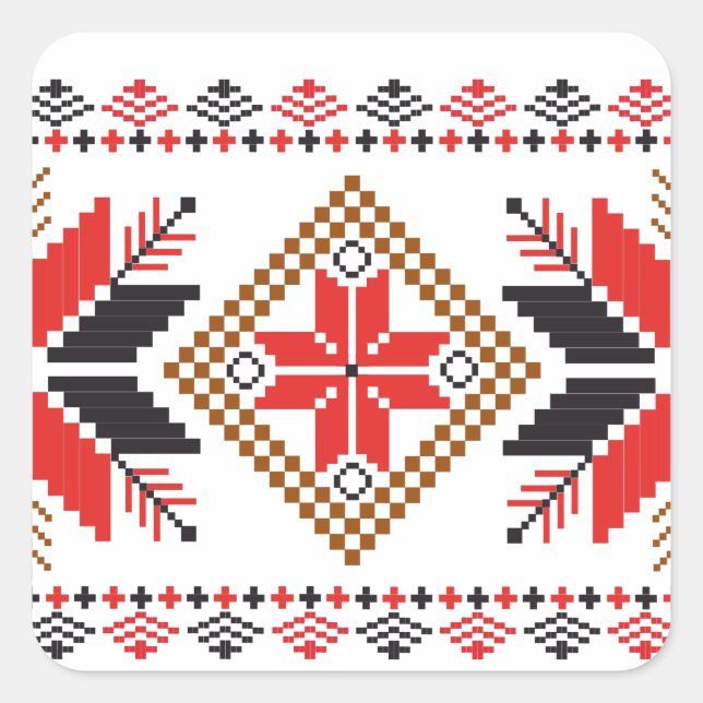 Ugly Christmas Sweater Fair Isle Quadratischer Aufkleber (Vorderseite)