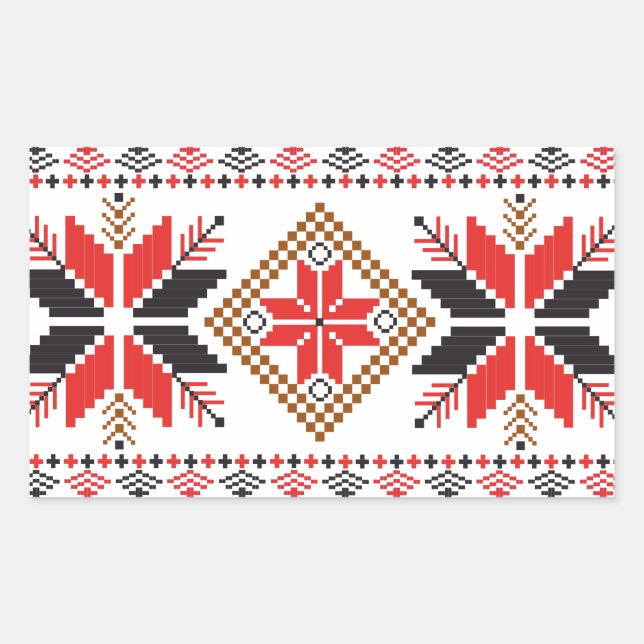 Ugly Christmas Sweater Fair Isle Rechteckiger Aufkleber (Vorderseite)