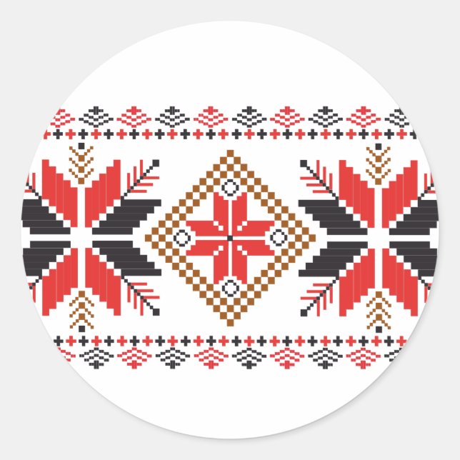 Ugly Christmas Sweater Fair Isle Runder Aufkleber (Vorderseite)