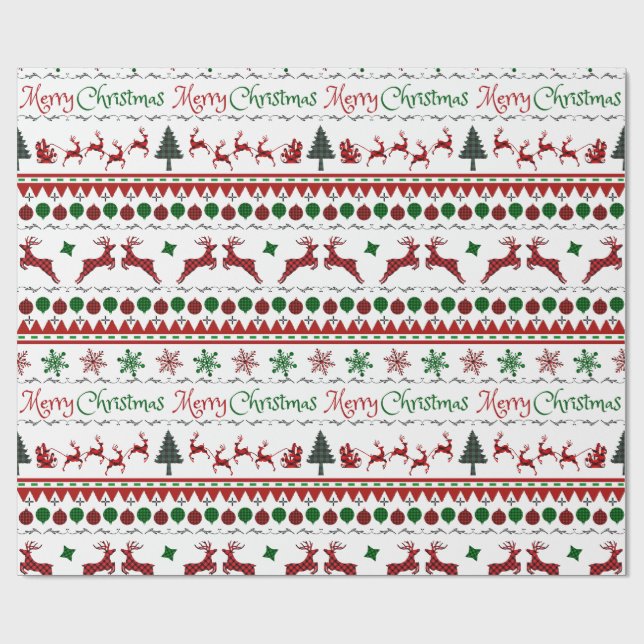 Ugly Christmas Sweater Frohe Weihnachten Geschenkpapier (Flach)