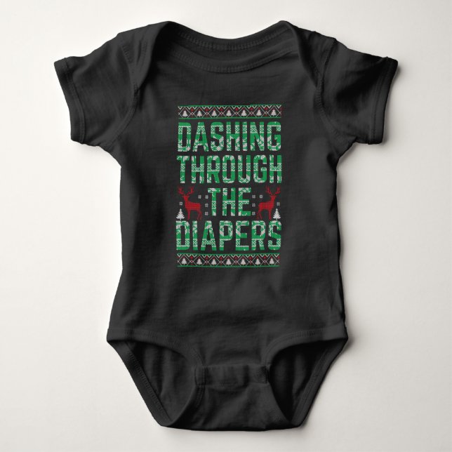 Ugly Christmas Sweater Funny Weihnachten Weihnacht Baby Strampler (Vorderseite)