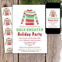 Ugly Christmas Sweater Holiday Party Einladung