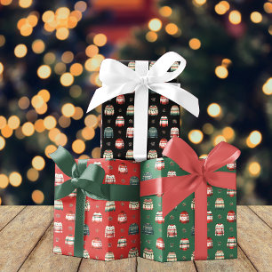 Ugly Christmas Sweater   Holly and Berries Pattern Geschenkpapier Set