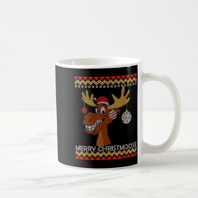 Ugly Christmas Sweater I Merry Christmoose Funny M Kaffeetasse (Rechts)