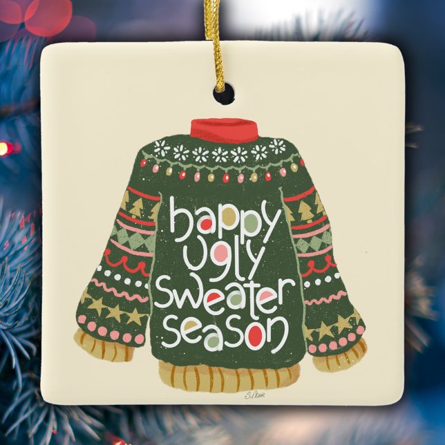 Ugly Christmas Sweater Keramikornament (Von Creator hochgeladen)