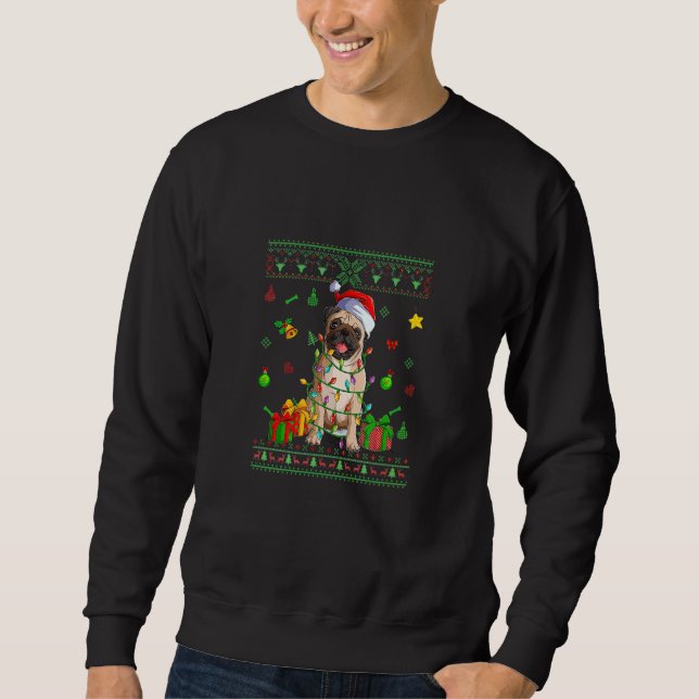 Ugly Christmas Sweater Merry Pugmas Pug Dog Sweatshirt (Vorderseite)