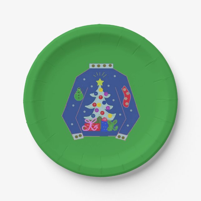 Ugly Christmas Sweater Pappteller (Vorderseite)