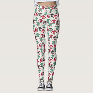 Ugly Christmas Sweater Party versorgt Green Red Leggings