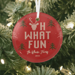 Ugly Christmas Sweater Personalisiert Ornament Aus Glas