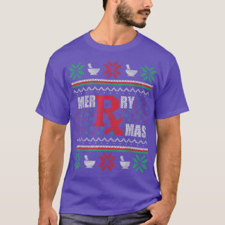 Ugly Christmas Sweater Pharmacy Tech Merry Xmas Ph T-Shirt