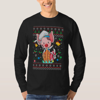 Ugly Christmas Sweater Princess Pig Xmas Girl Teen T-Shirt