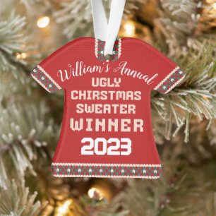 Ugly Christmas Sweater Prize-Ornament Ornament