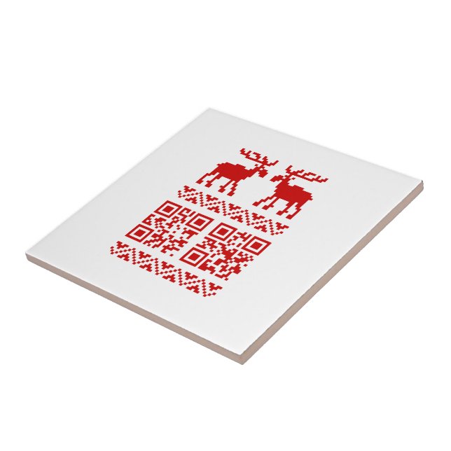 Ugly Christmas Sweater QR Code Glücklich Neues Jah Fliese (Seite)