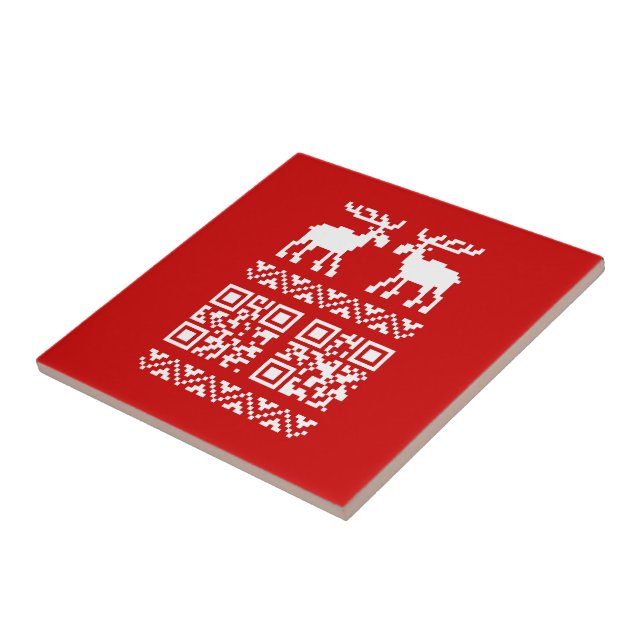 Ugly Christmas Sweater QR Code Glücklich Neues Jah Fliese (Seite)