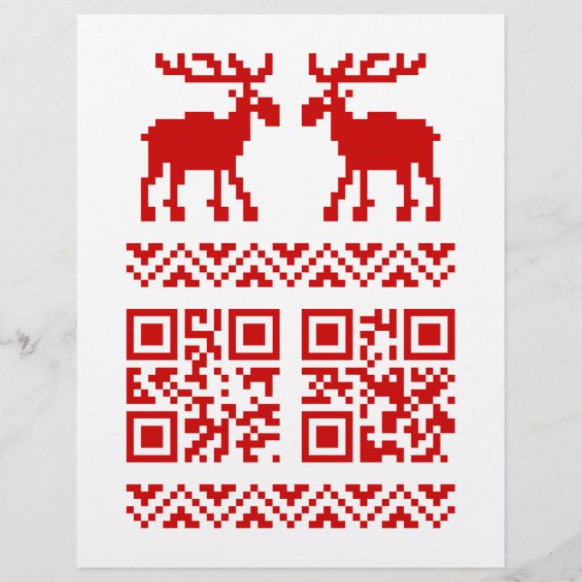 Ugly Christmas Sweater QR Code Glücklich Neues Jah Flyer (Vorne)