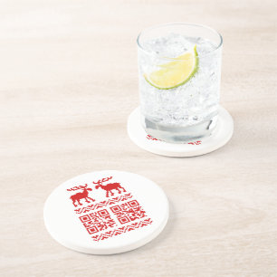 Ugly Christmas Sweater QR Code Glücklich Neues Jah Getränkeuntersetzer