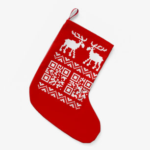 Ugly Christmas Sweater QR Code Glücklich Neues Jah Kleiner Weihnachtsstrumpf