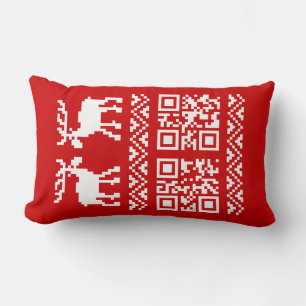 Ugly Christmas Sweater QR Code Glücklich Neues Jah Lendenkissen