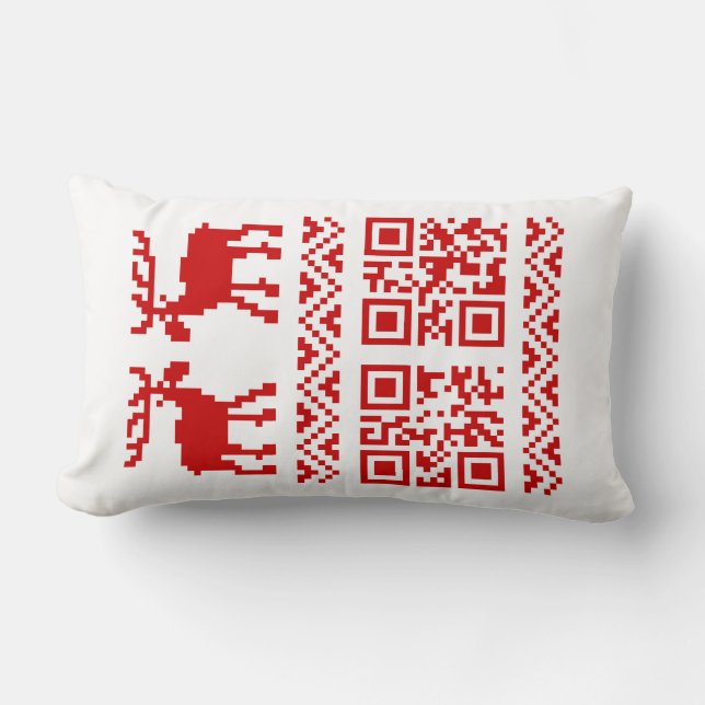 Ugly Christmas Sweater QR Code Glücklich Neues Jah Lendenkissen (Vorderseite)