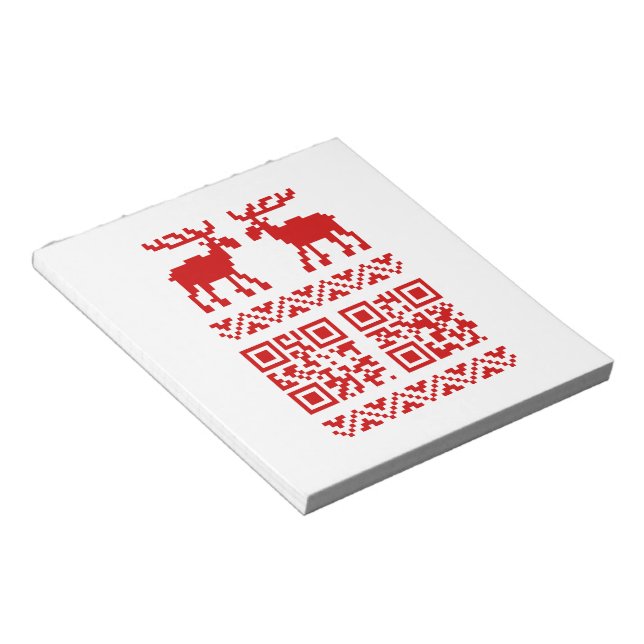 Ugly Christmas Sweater QR Code Glücklich Neues Jah Notizblock (angewinkelt)