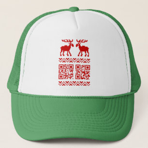 Ugly Christmas Sweater QR Code Glücklich Neues Jah Truckerkappe