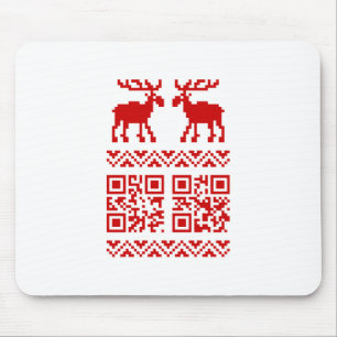 Ugly Christmas Sweater QR Code Happy New Year ! Mousepad
