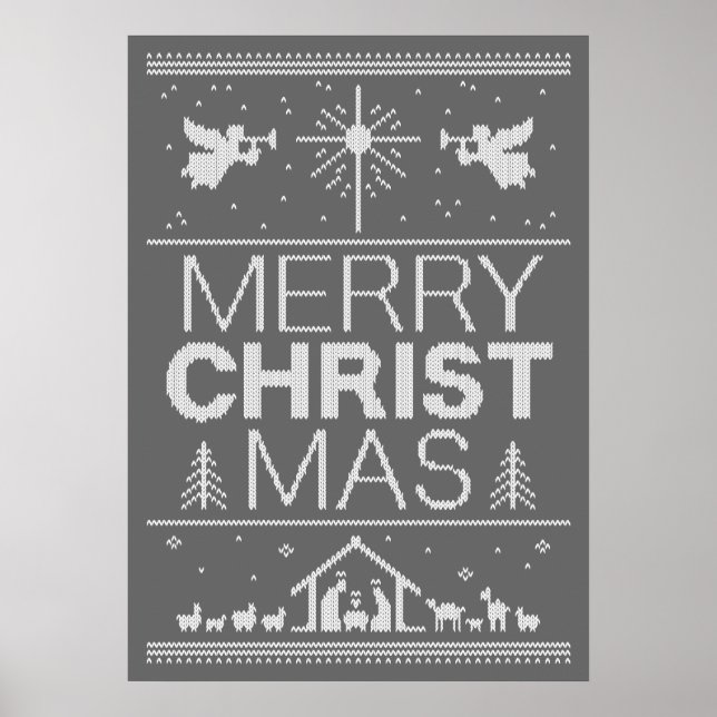Ugly Christmas Sweater Religious Christlich Christ Poster (Vorne)