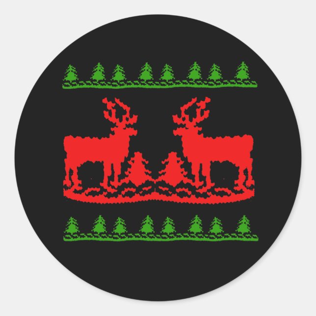 Ugly Christmas Sweater Runder Aufkleber (Vorderseite)