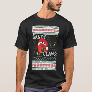 Ugly Christmas Sweater Sandy Claws Crab Liebhaber  T-Shirt