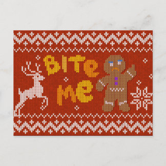 Ugly Christmas Sweater: Schwanz Me Gingerbread Man Feiertagspostkarte