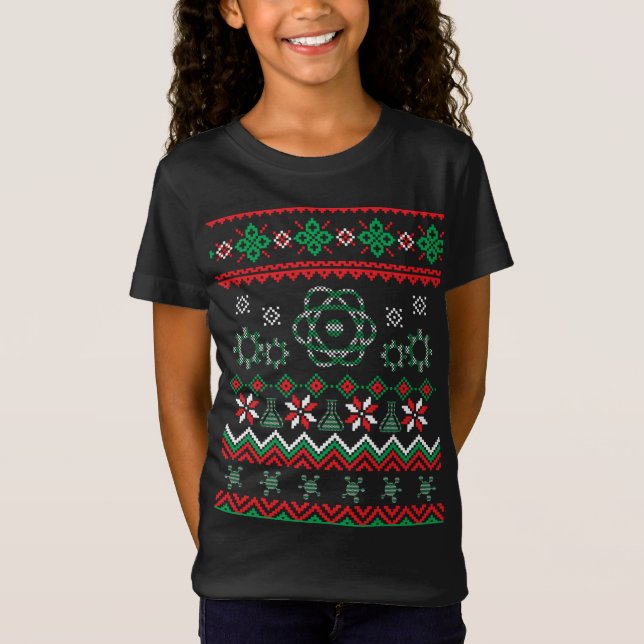Ugly Christmas Sweater Science Chemie Physic T-Shirt (Vorderseite)