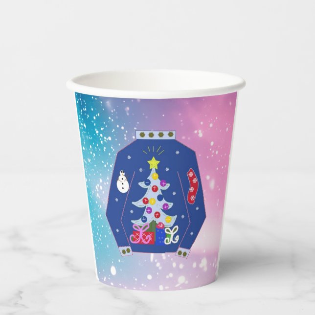 Ugly Christmas Sweater Season Nostalgic Pappbecher (Vorderseite)